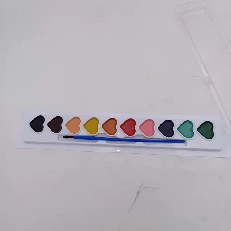 Ensemble de peinture aquarelle 10 couleurs avec pinceaux pour enfants et adultes