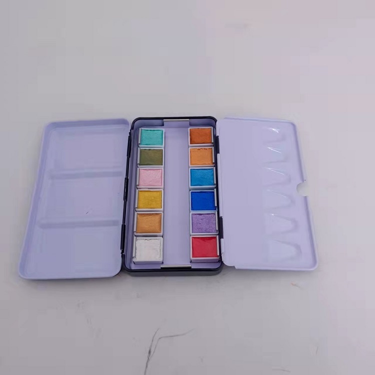 Ensemble d'aquarelle métallique de 12 couleurs