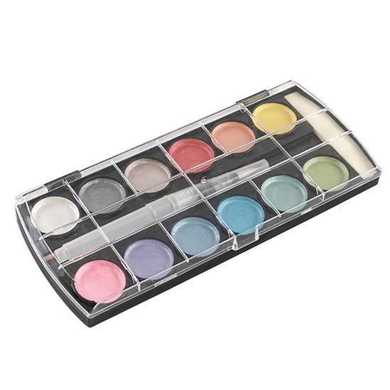 Peintures aquarelles métalliques 12 couleurs