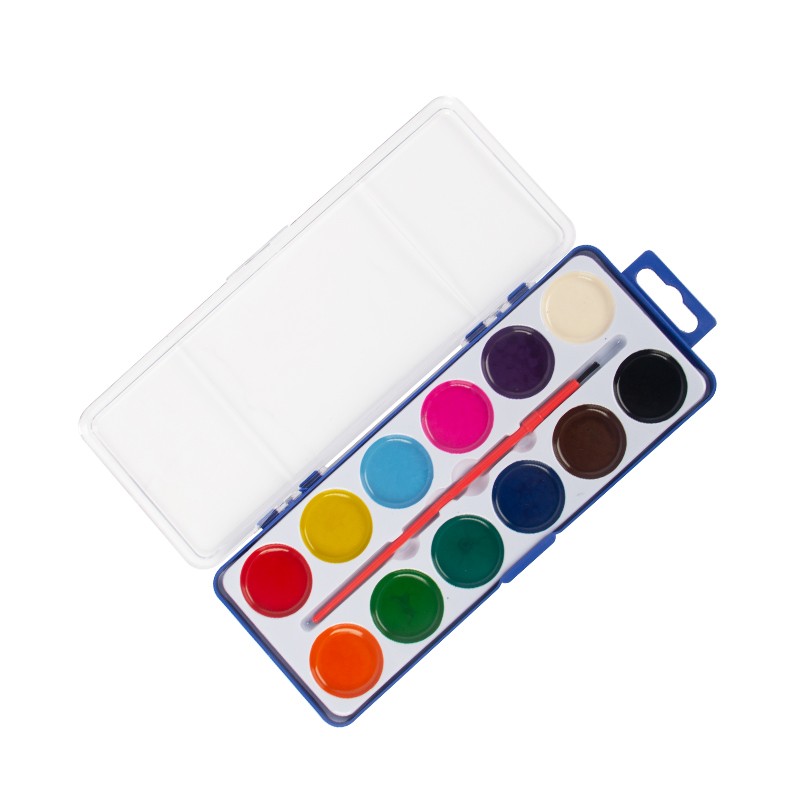 Ensemble de peinture aquarelle 12 couleurs avec boîte-cadeau