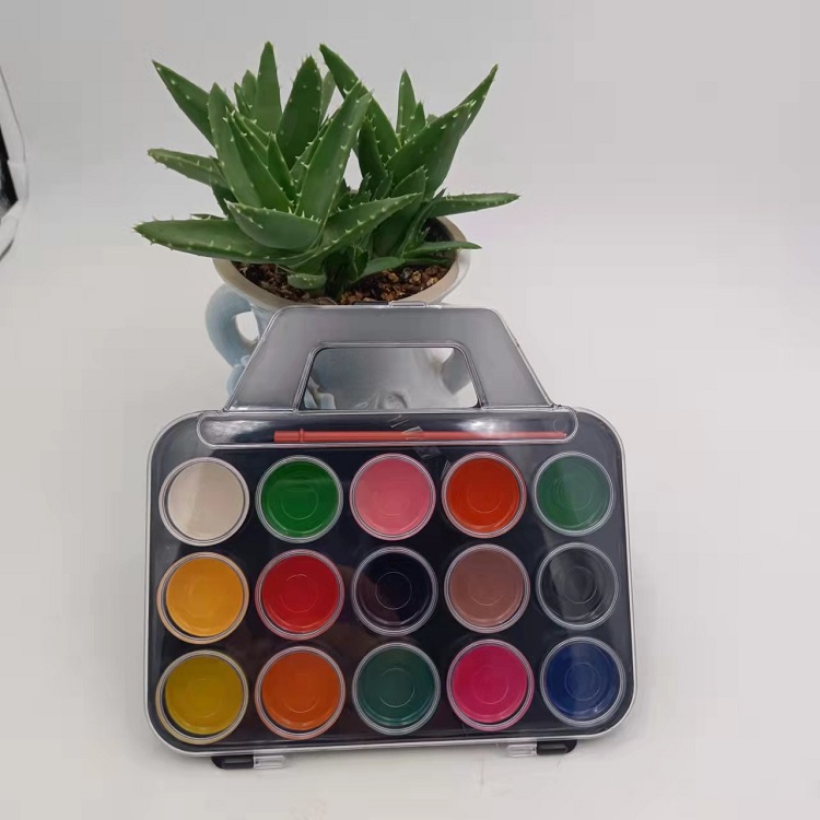 Ensemble de peinture aquarelle 15 couleurs avec pinceaux