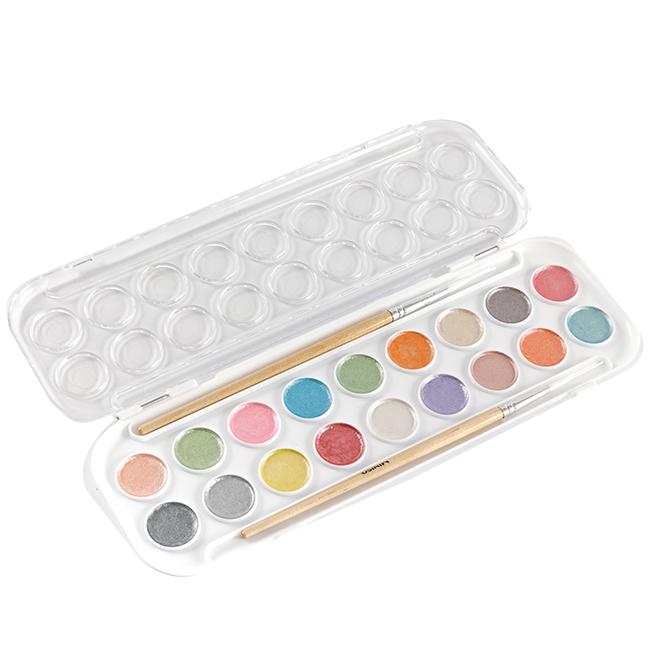 Ensemble d'aquarelle de voyage parfait à aquarelle métallique de 18 couleurs