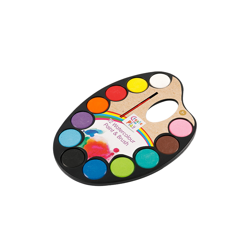 Gâteau de peinture à l'aquarelle solide de 24 couleurs pour les étudiants