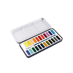 24 couleurs aquarelle solide