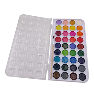 Ensemble de 36 couleurs d'aquarelle semi-humide