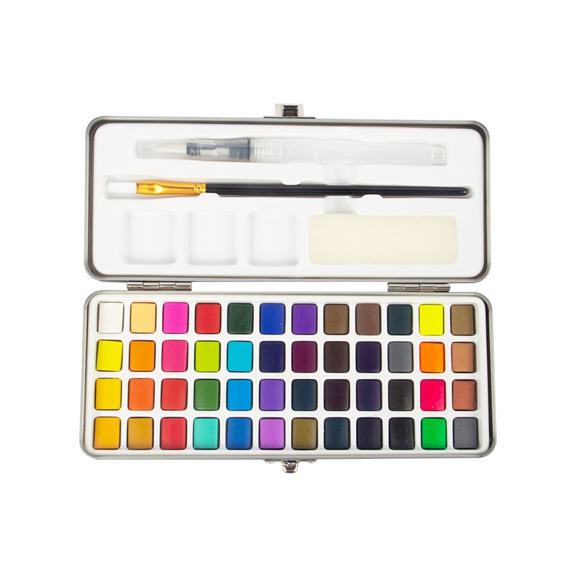 Ensemble de peinture aquarelle 48 couleurs avec boîte-cadeau