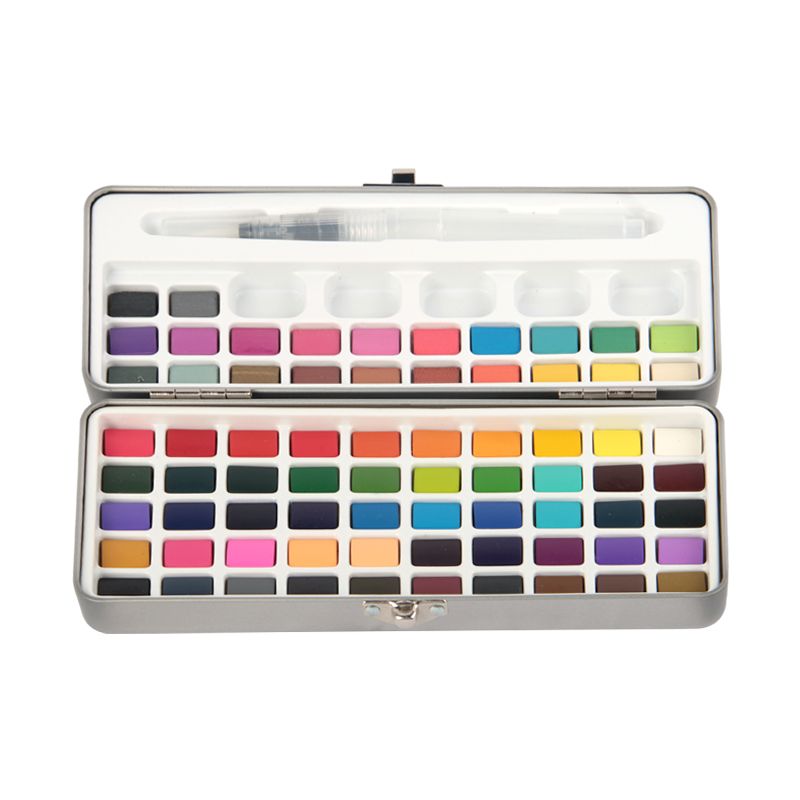 Ensemble de peinture aquarelle 72 couleurs avec boîte-cadeau